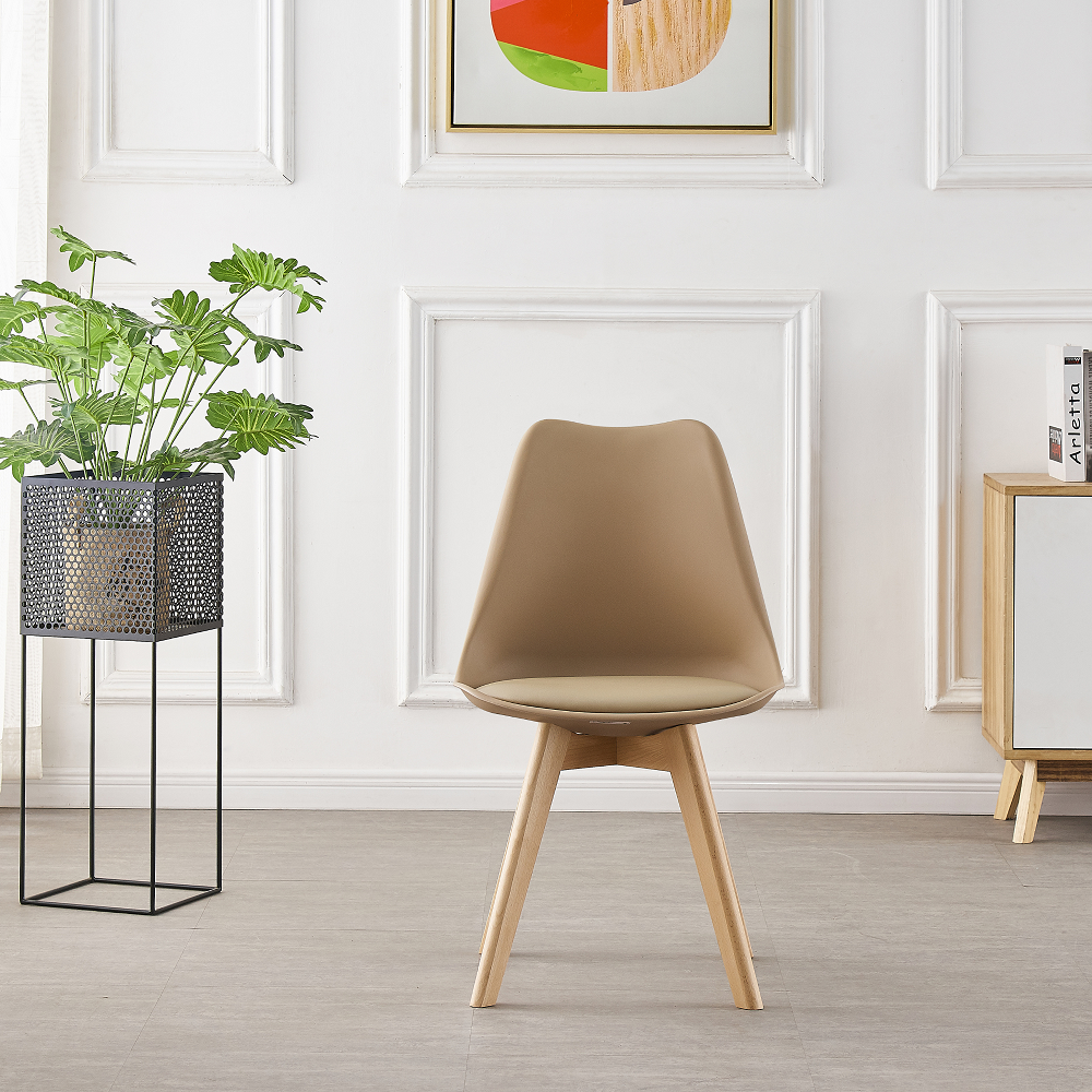 5PCs Dining Set - a Black Halo Dining Table & Set of 4 Lorenzo Tulip chairs with Padded Seat