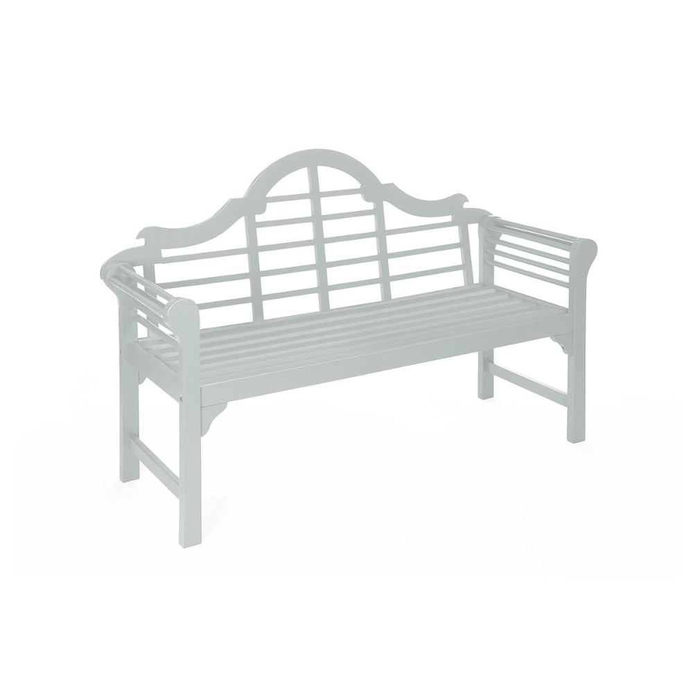 Greenhurst PU Coated Lutyens Style Garden Bench in Pearl White or Sage Green Finish