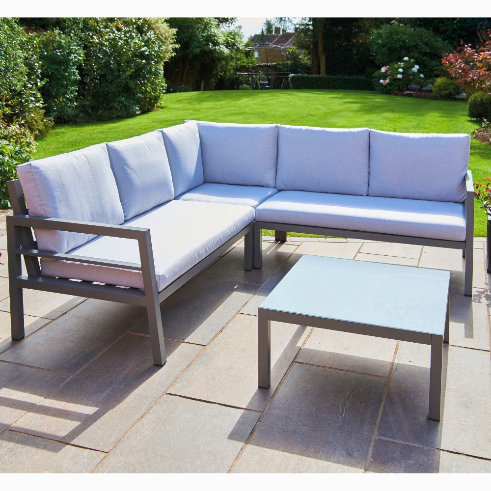 Oakley Grey Aluminium Outdoor Corner Sofa Set