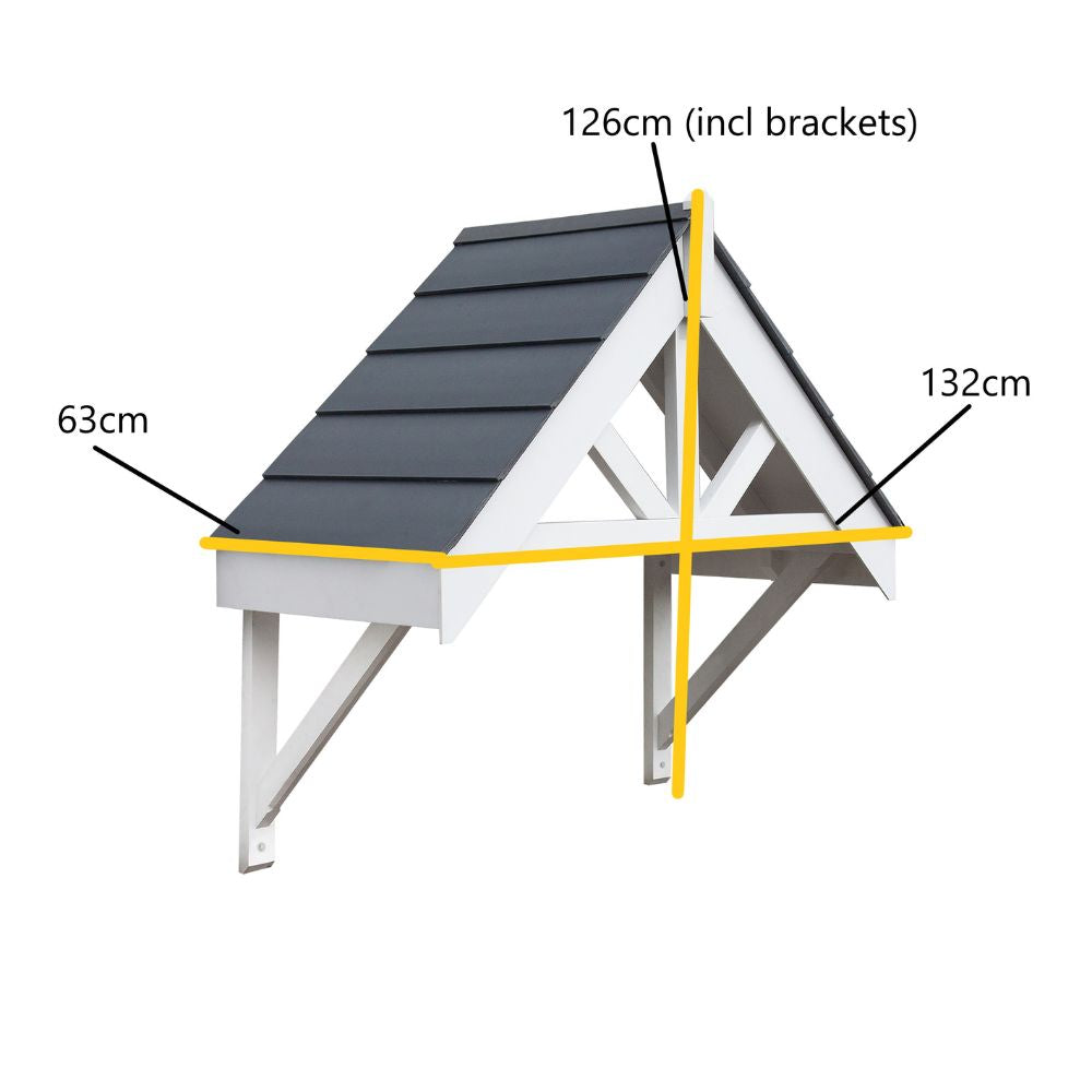 Deluxe Door Canopy White or Grey Frame