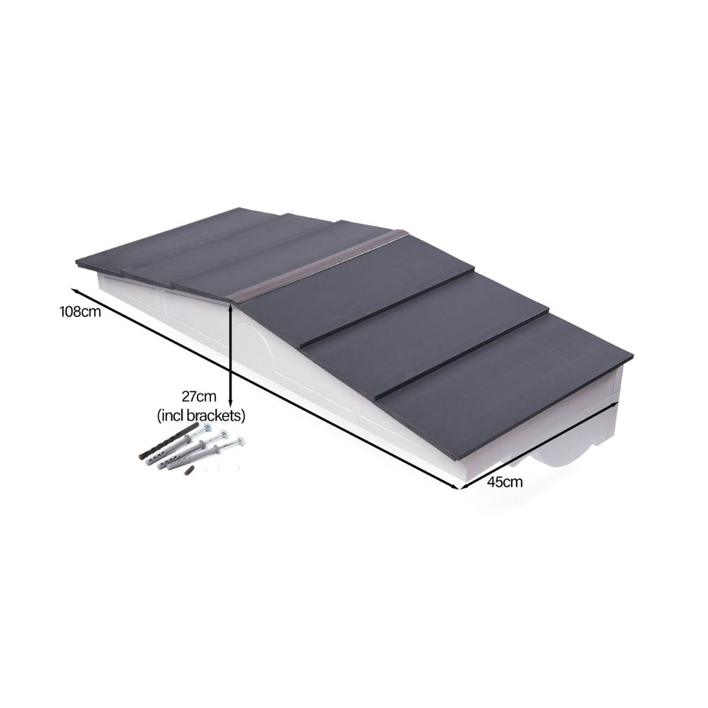 Apex Door Canopy White & Grey