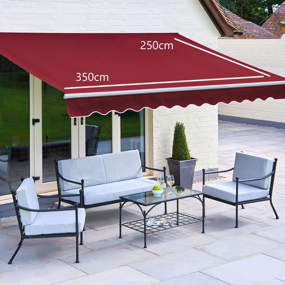 Greenhurst Easy Fit Royal Red Patio Awning 2.5m, 3m & 3.5m