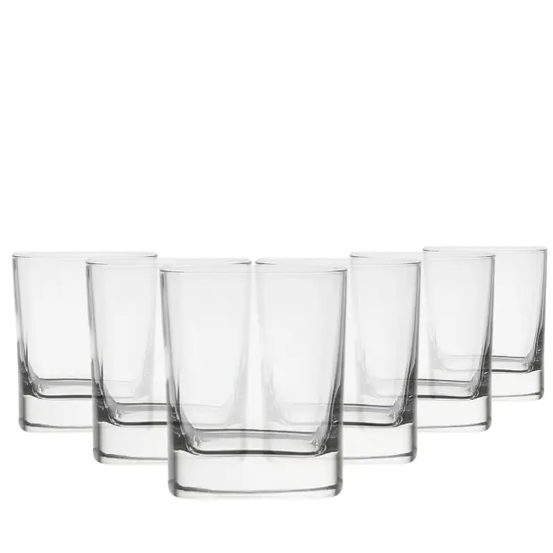 Luigi Bormioli Square Whisky Tumblers - 240ml - Set of 6