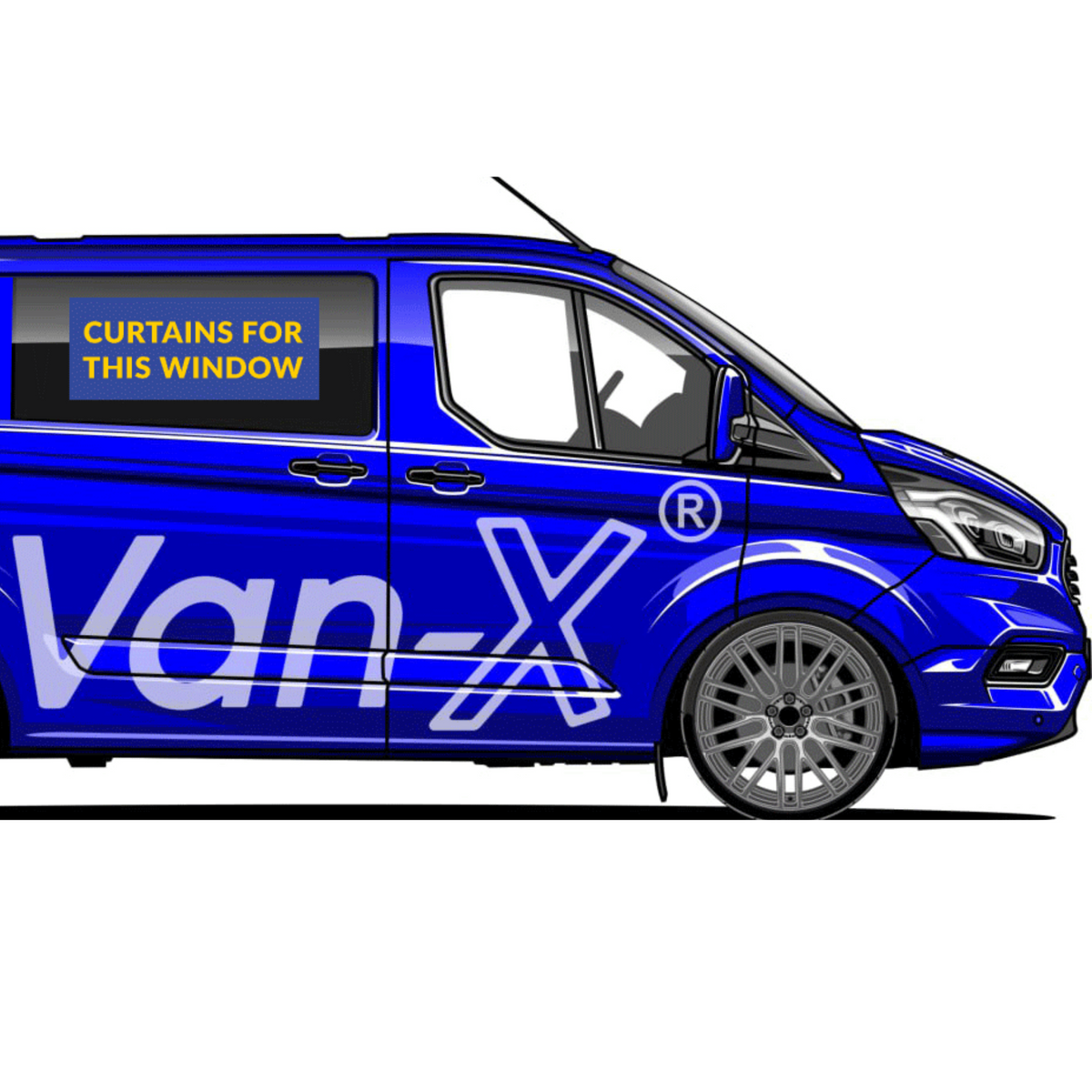 For Ford Transit Custom Premium Window Curtains - Black/Grey - CREATE YOUR OWN BUNDLE | Van-X