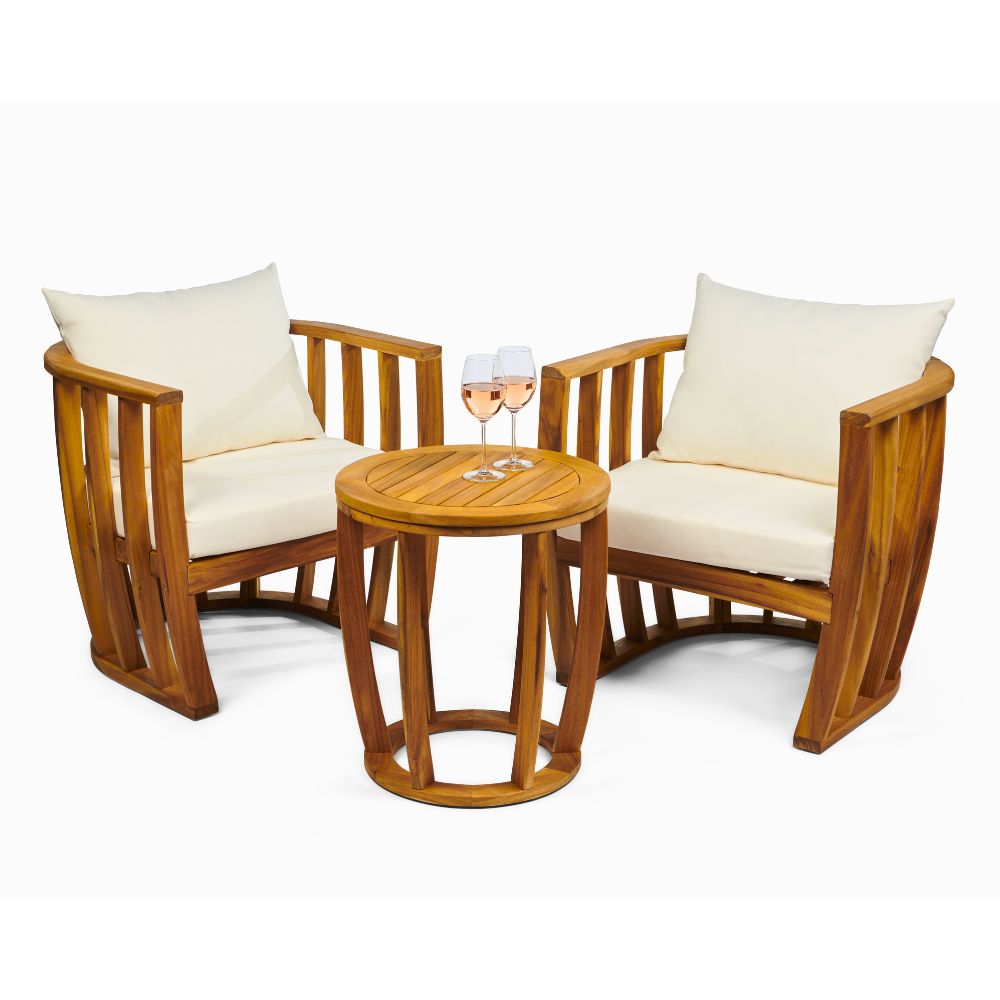 Abberley Acacia Wood Conversation Set – 2-Seater Garden Lounge Set