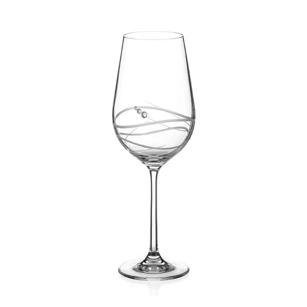 Diamante Wine Glass with Spiral Cut