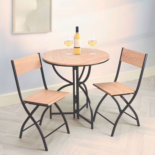 Folding Bistro Table and Chairs Set – Space-Saving Dining Solution for 2