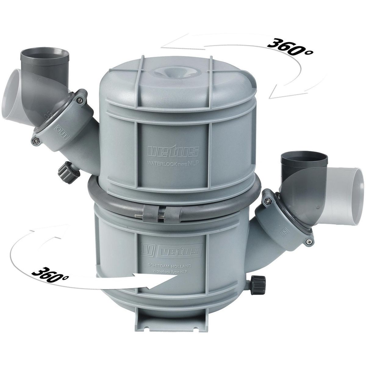 Vetus NLP50S Plastic Waterlock Muffler (50mm / 10 Litres)