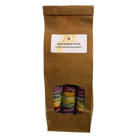 3x Chakra Petals White Sage 4" Smudge Sticks