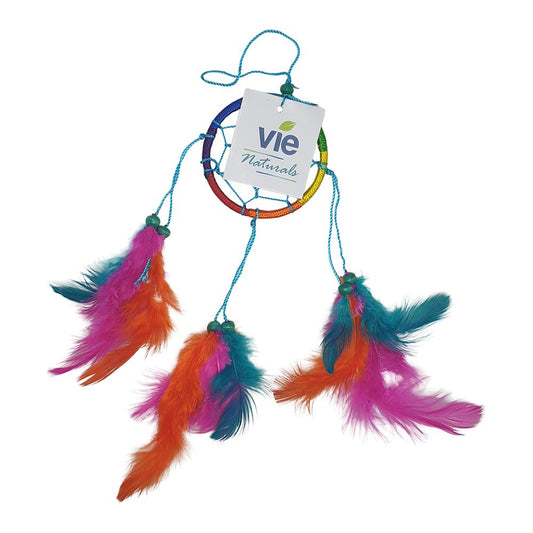 Dream Catcher, 6cm Ring with Bead, Rainbow