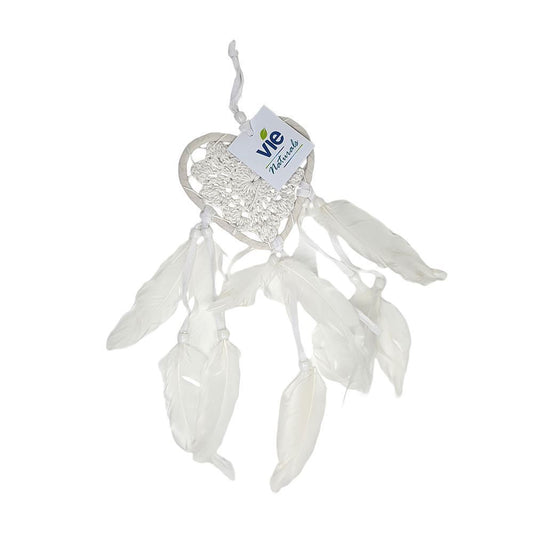 Vie Naturals Heart Shaped Dream Catcher, 9cm, White