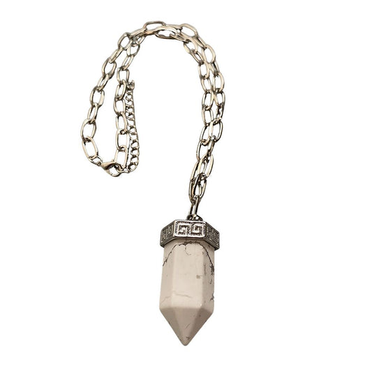 Chunky Point Pencil Pendant, 3.5x1.5x1.5cm, Howlite