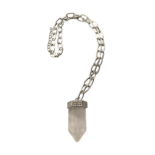 Chunky Point Pencil Pendant, 3.5x1.5x1.5cm, Clear Quartz