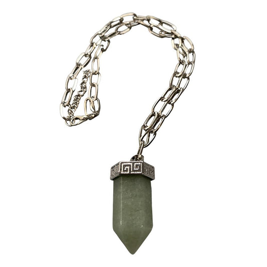 Chunky Point Pencil Pendant, 3.5x1.5x1.5cm, Green Aventurine