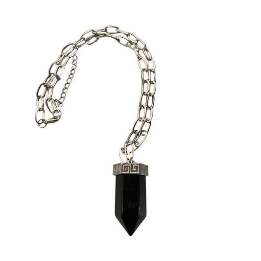 Chunky Point Pencil Pendant, 3.5x1.5x1.5cm, Black Obsidian