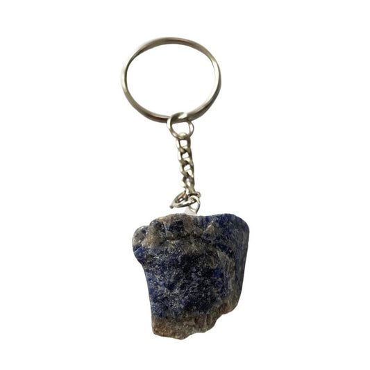 Raw Rough Cut Keychain, 9x3x3cm, Sodalite