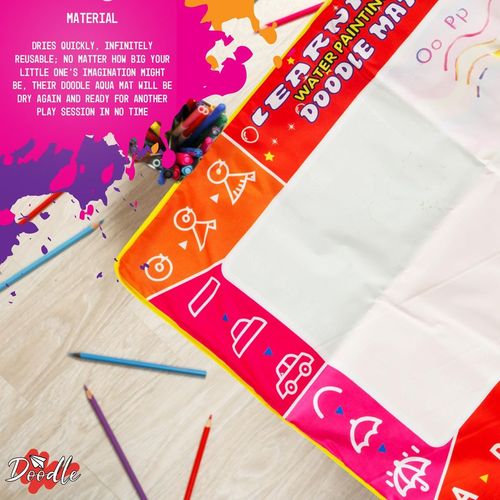 Doodle Children Creativity Drawing Mat, Small + Large and 5 Pcs Accessories Set