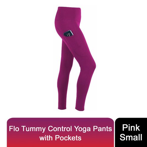 Flo Women's Tummy Control Sports Yoga Pants with Hidden Waistband Inner Pockets