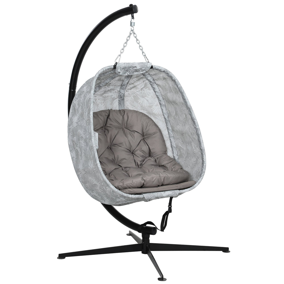 Outsunny Hanging Egg Chair Outdoor Indoor Swing Chair, Folding Basket
