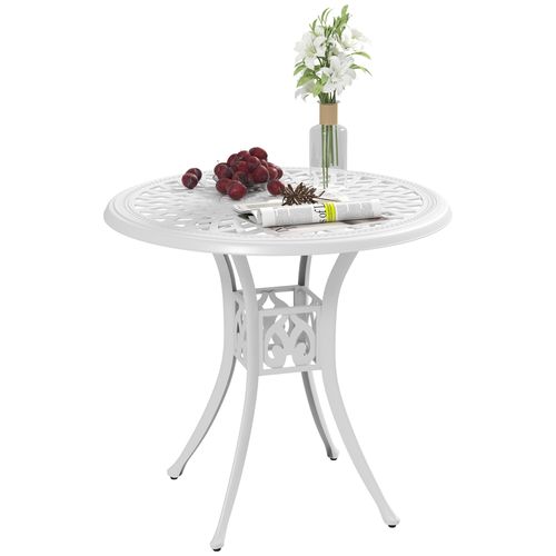 Outsunny 78 cm Round Garden Dining Table with Parasol Hole