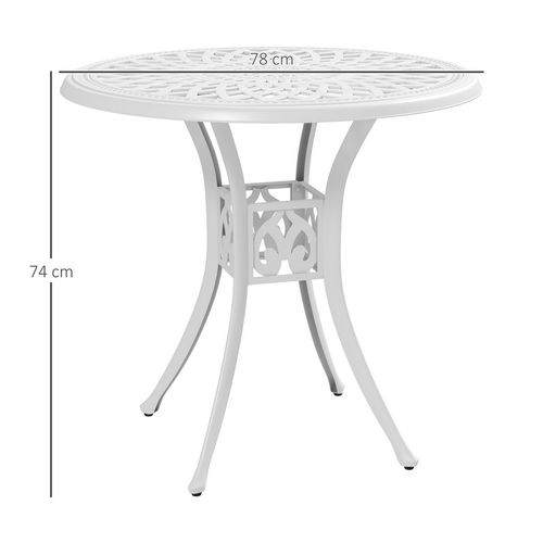 Outsunny 78 cm Round Garden Dining Table with Parasol Hole