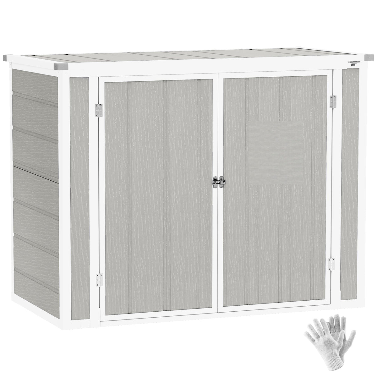 Outsunny 4.7 x 2.5FT Lockable Garden Shed, Double Bin Storage Shed