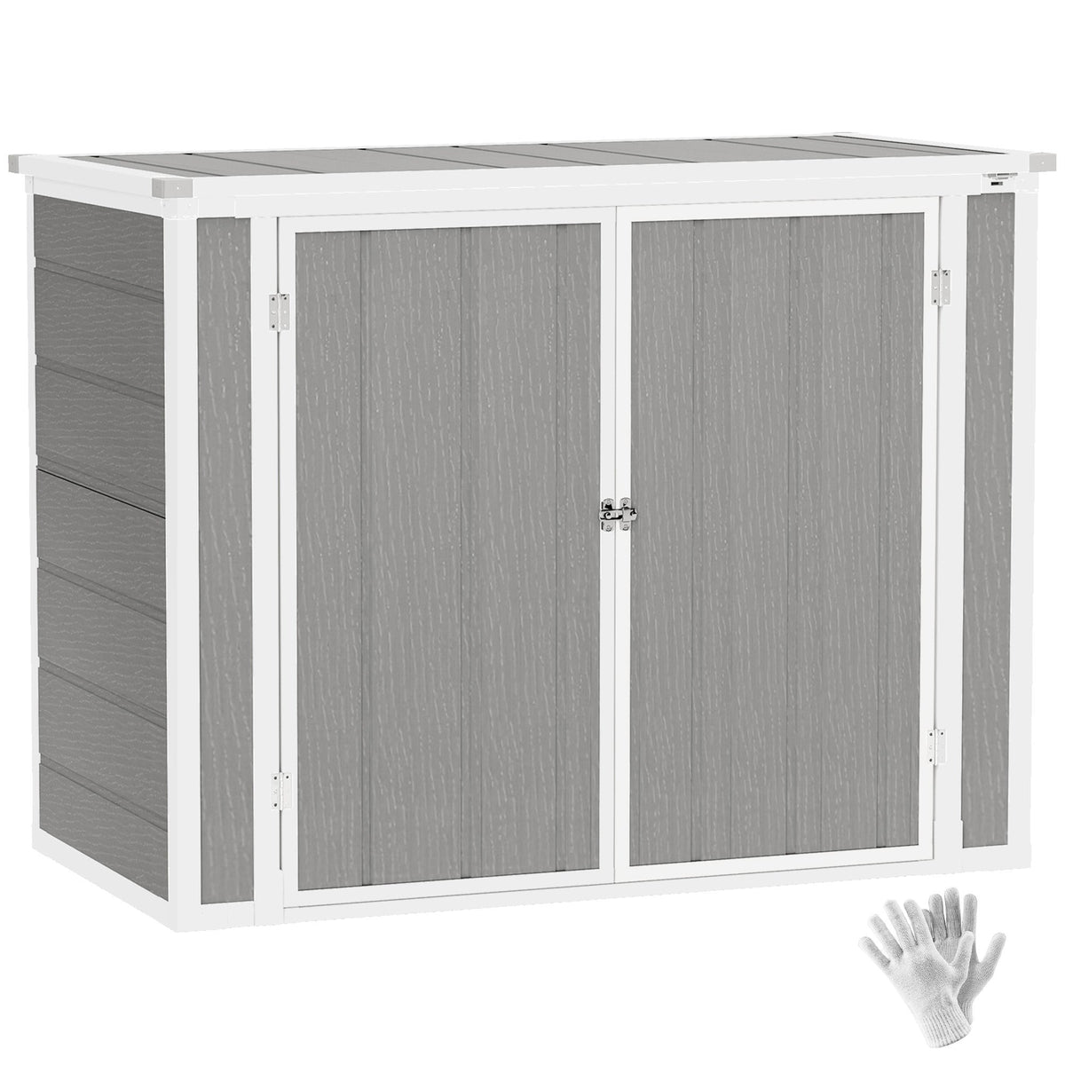 Outsunny 4.7 x 2.5FT Lockable Garden Shed, Double Bin Storage Shed