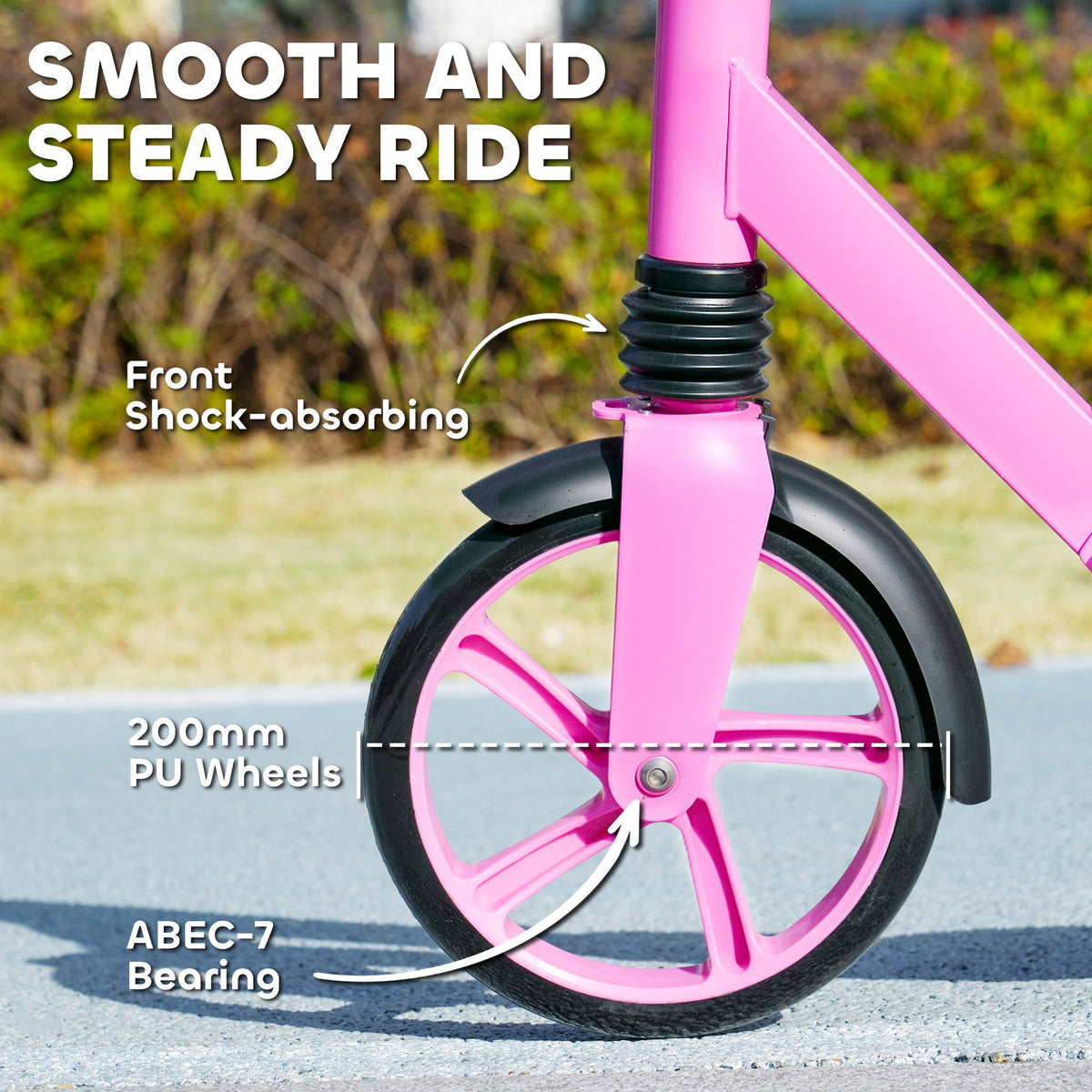 AIYAPLAY Kids Scooter, Foldable Kick Scooter w/ Adjustable Handlebar