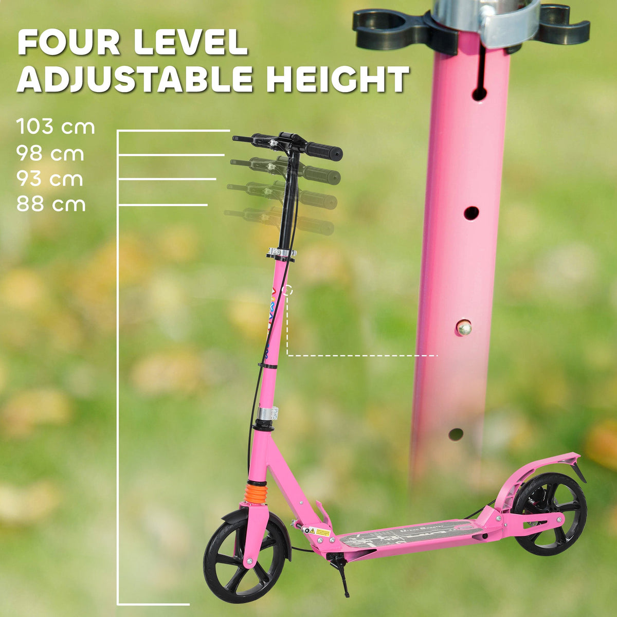 AIYAPLAY Kids Scooter, Foldable Kick Scooter w/ Adjustable Handlebar