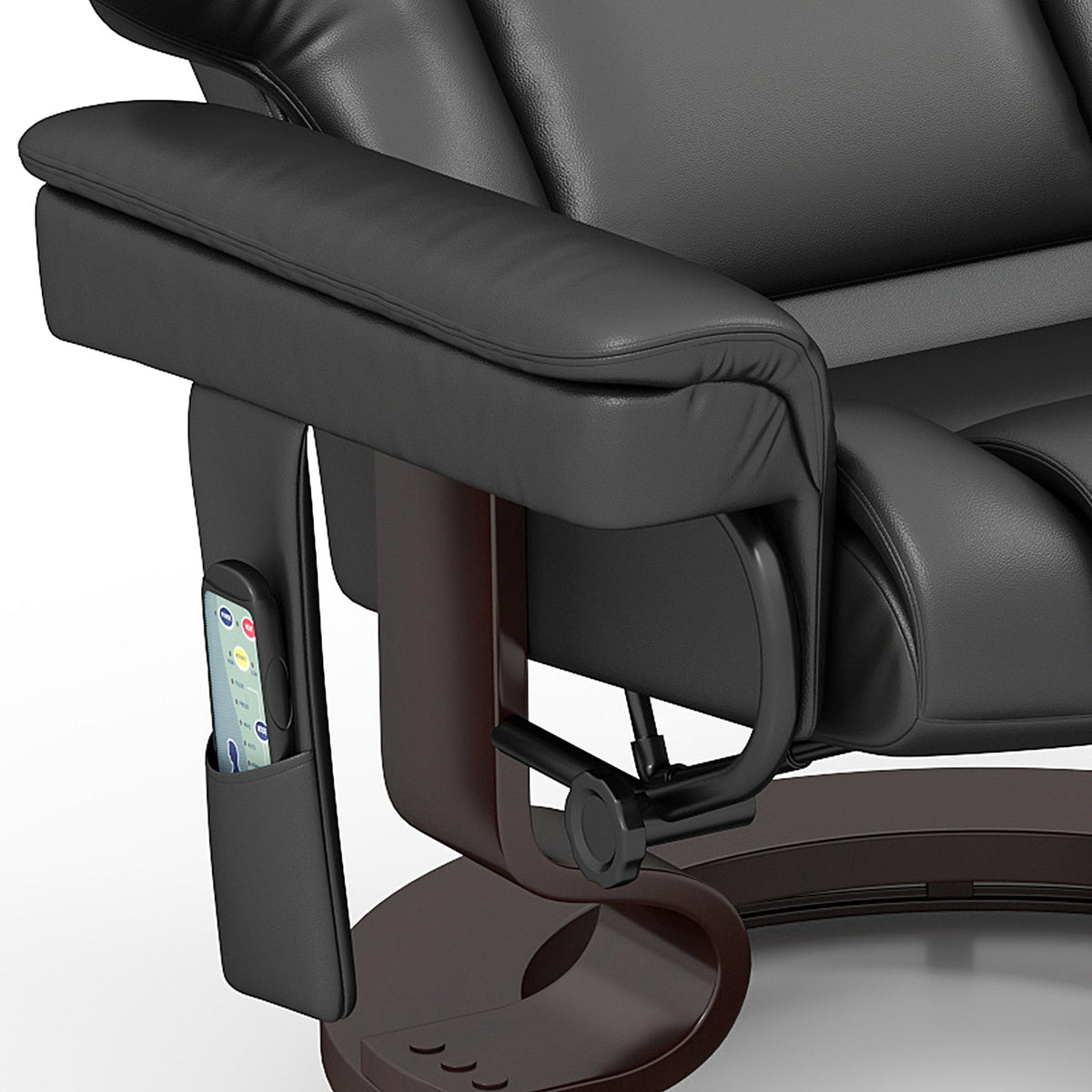 HOMCOM Massage Recliner Chair with Footstool and Adjustable Backrest