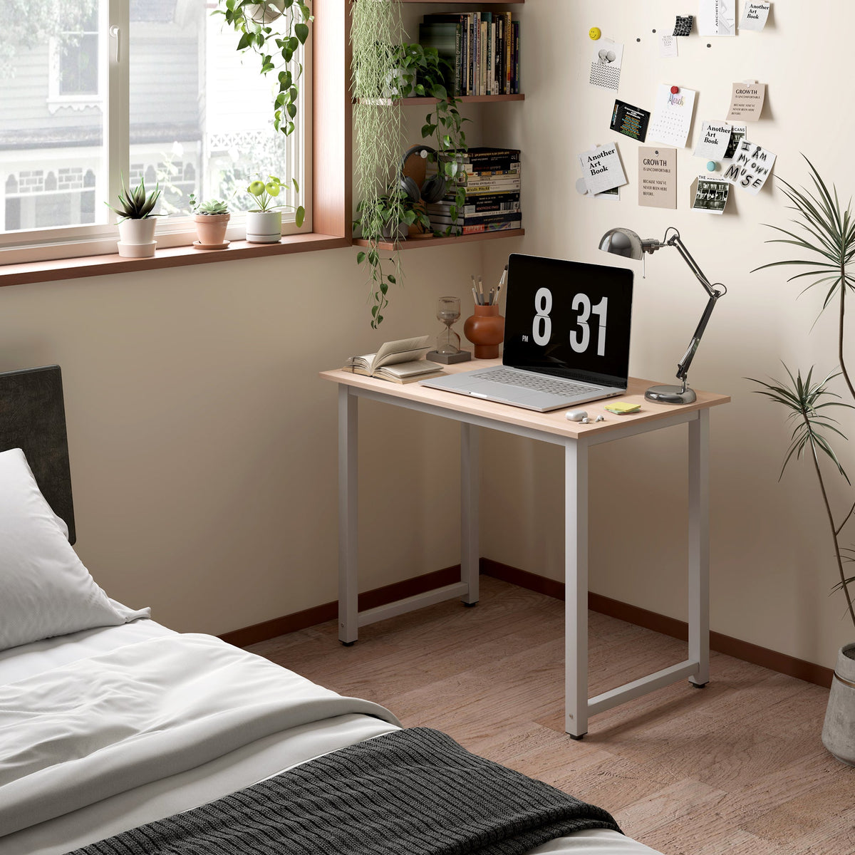 HOMCOM Computer Desk Dining Table Writing Table with Metal Frame