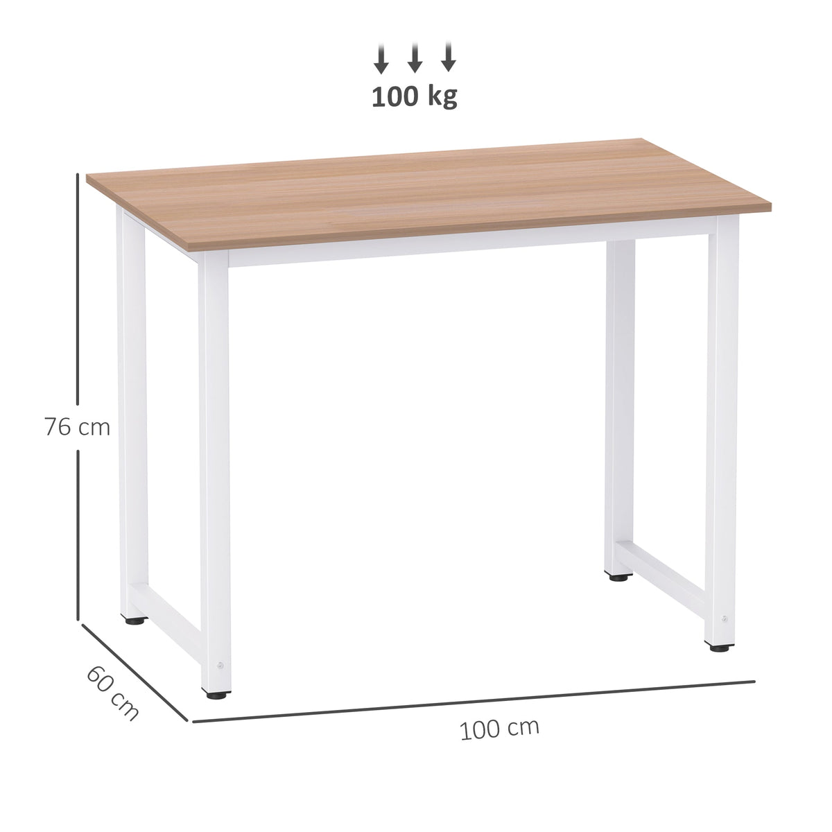 HOMCOM Computer Desk Dining Table Writing Table with Metal Frame