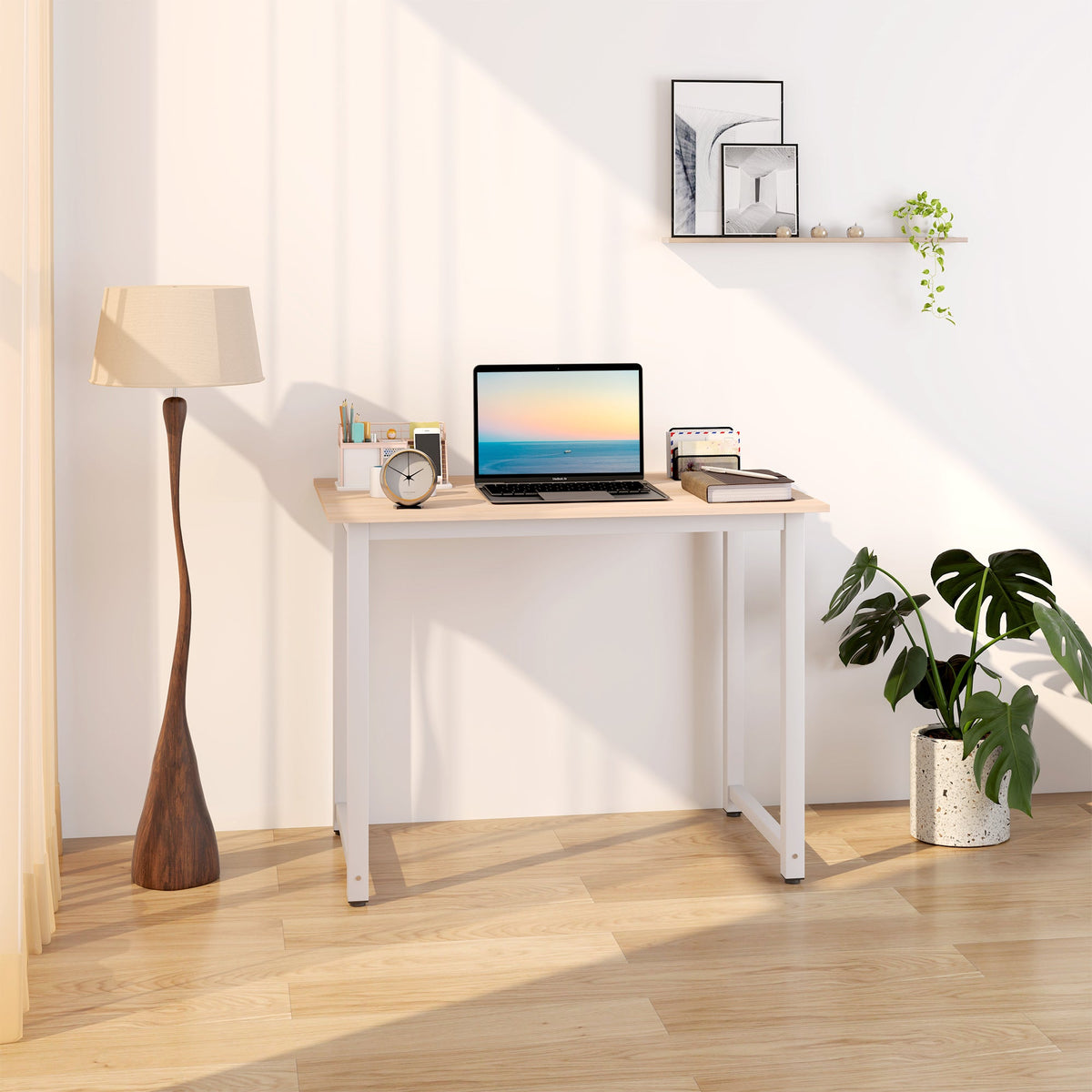 HOMCOM Computer Desk Dining Table Writing Table with Metal Frame