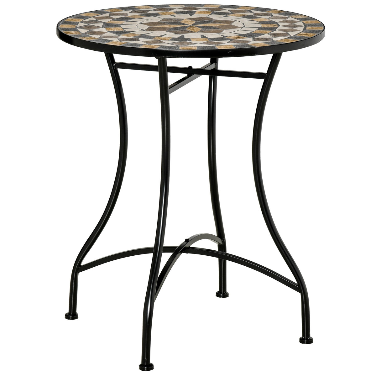 Outsunny 60cm Mosaic Round Bistro Table Outdoor Garden Side Table