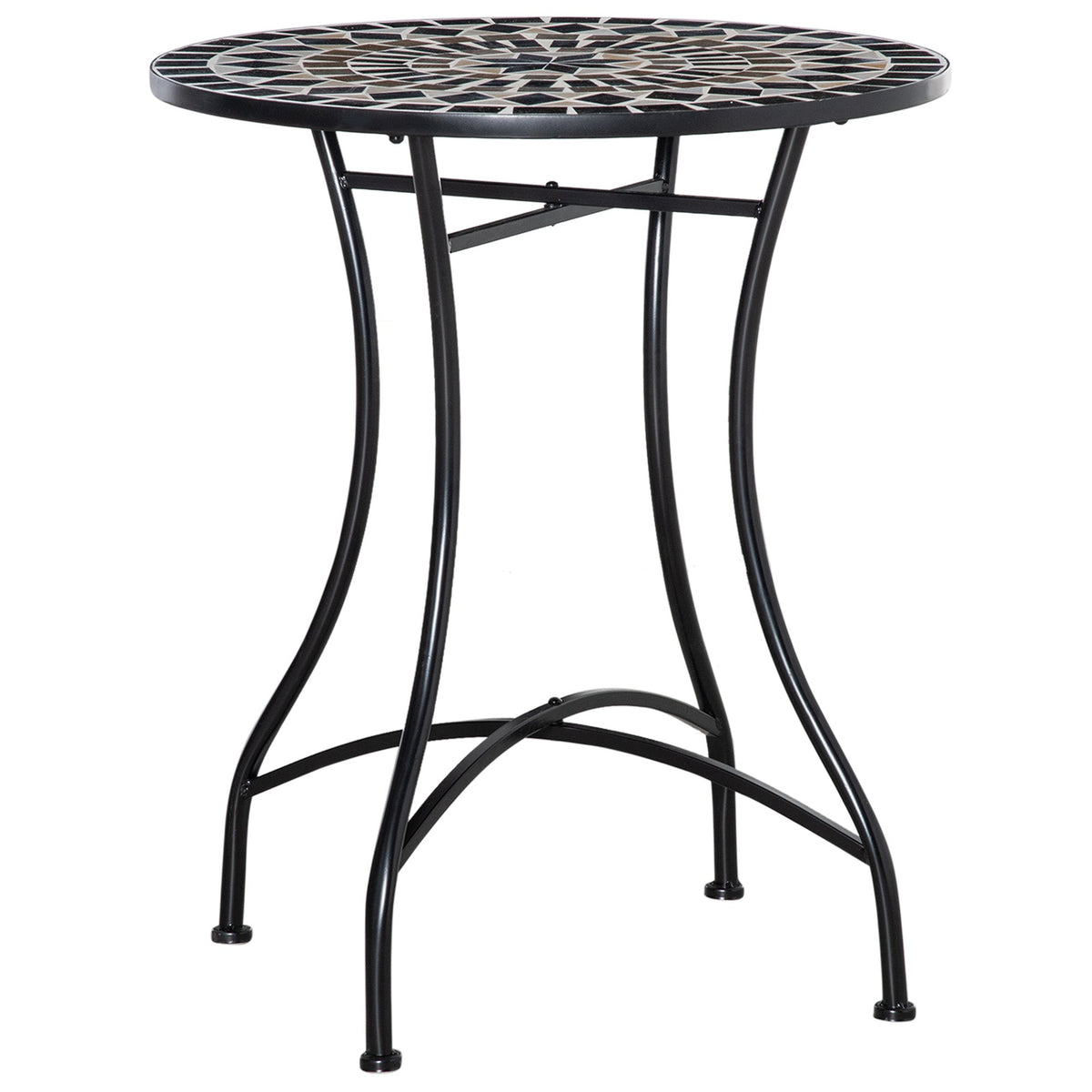 Outsunny 60cm Mosaic Round Bistro Table Outdoor Garden Side Table