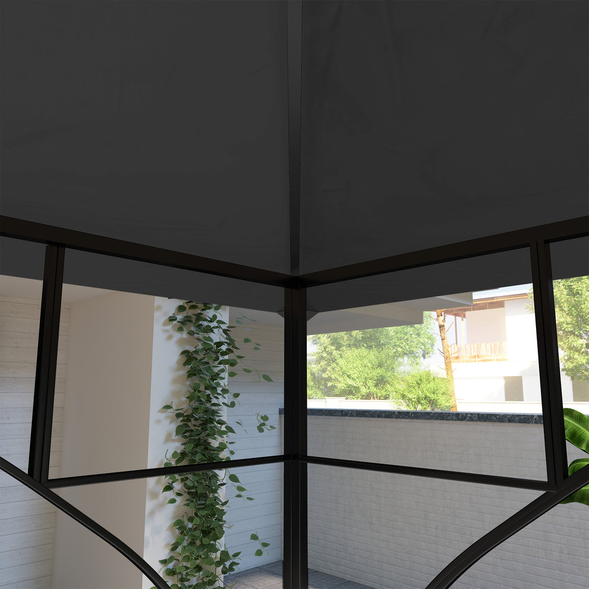 Outsunny Gazebo Canopy Replacement Cover 3 x 3(m) 2-Tier Roof Top for Garden