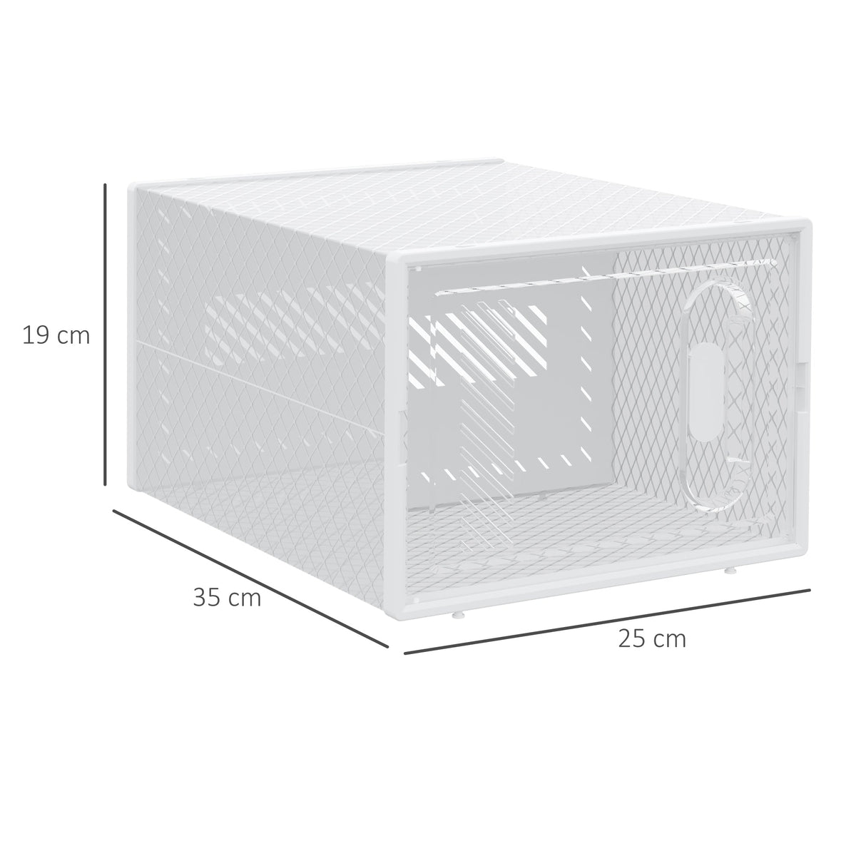 HOMCOM 8PCS Stackable Clear Plastic Shoe Storage Box for UK/EU Size 8.5/43