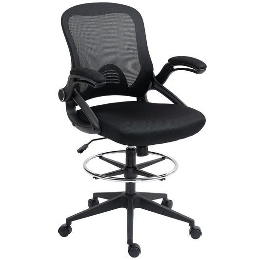Vinsetto Mesh Office Stool, 60° Swivel Height Adjustable Chair