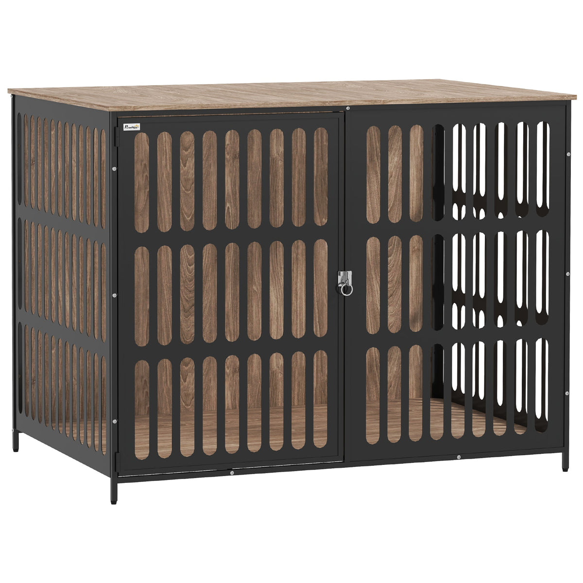 PawHut Dog Crate Furniture with Anti-Chew Resistant Mesh for Medium Dogs