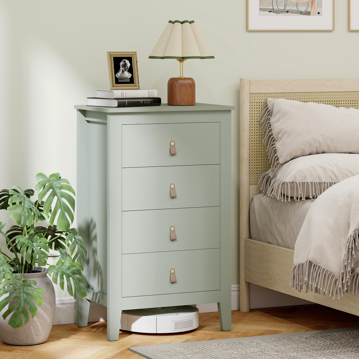 HOMCOM Bedroom Chest of Drawers, Modern 4 Drawer Dresser
