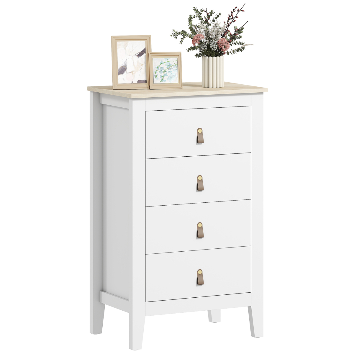 HOMCOM Bedroom Chest of Drawers, Modern 4 Drawer Dresser