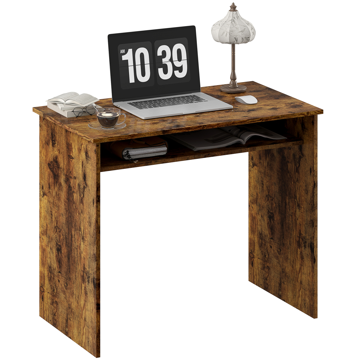 HOMCOM Computer Desk Writing Table Study Workstation Storage