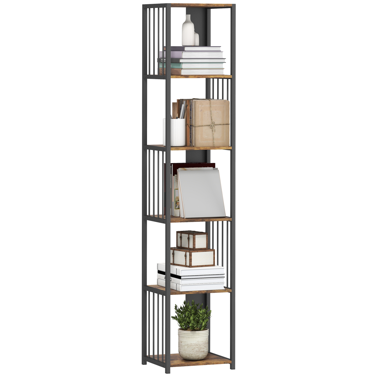 HOMCOM Bookshelf, Freestanding Display Storage Unit
