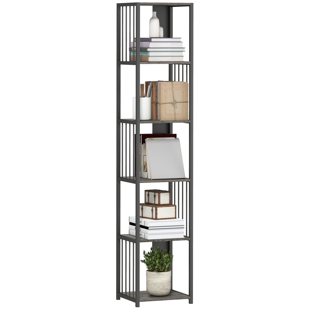HOMCOM Bookshelf, Freestanding Display Storage Unit