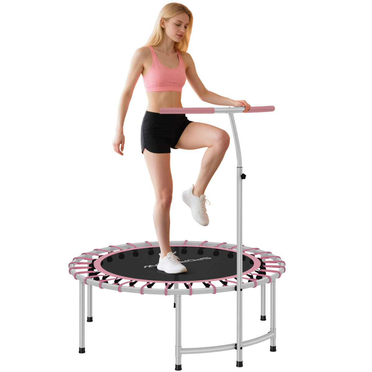 SPORTNOW Fitness Trampoline with Adjustable Handle