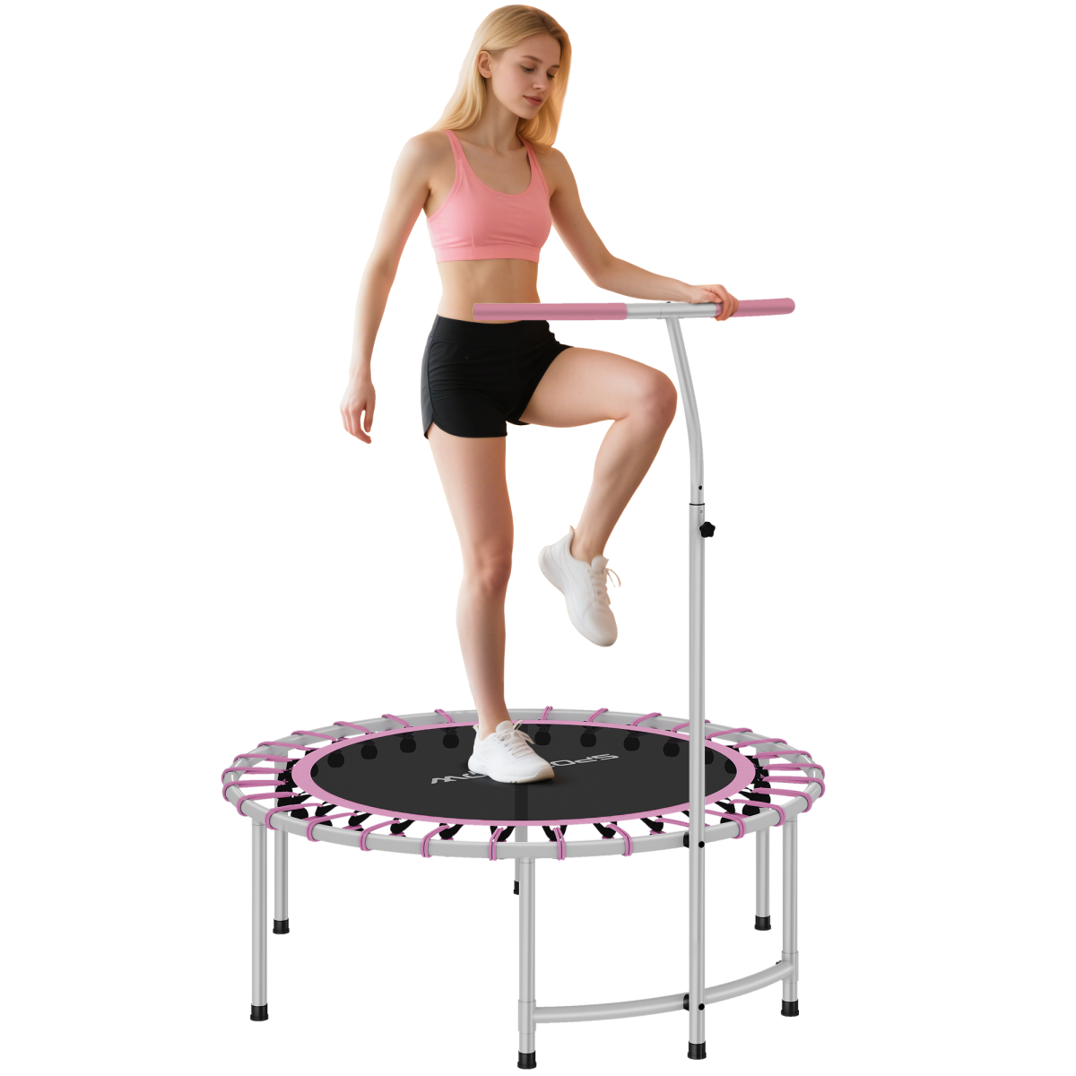 SPORTNOW Fitness Trampoline with Adjustable Handle