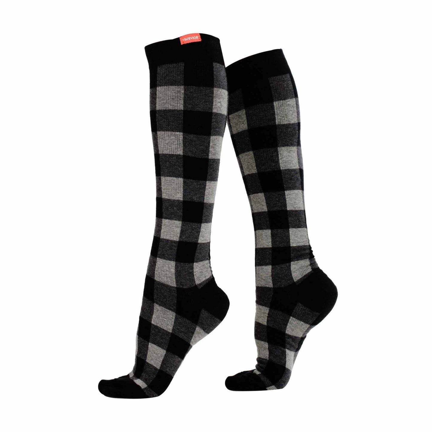 1 Pack Wide Calf Cotton Graduated Compression Socks | 15-20 mmHg