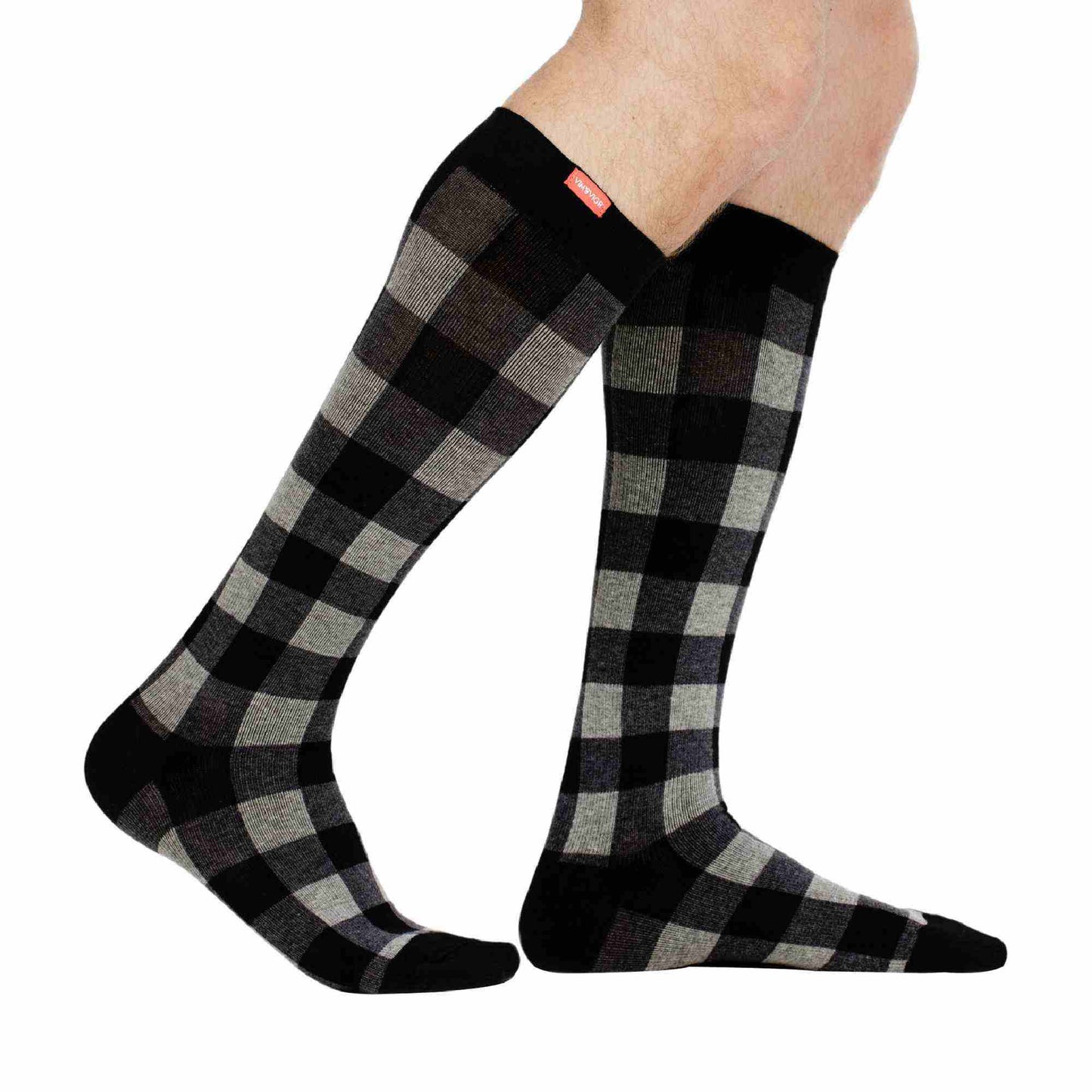 1 Pack Wide Calf Cotton Graduated Compression Socks | 15-20 mmHg