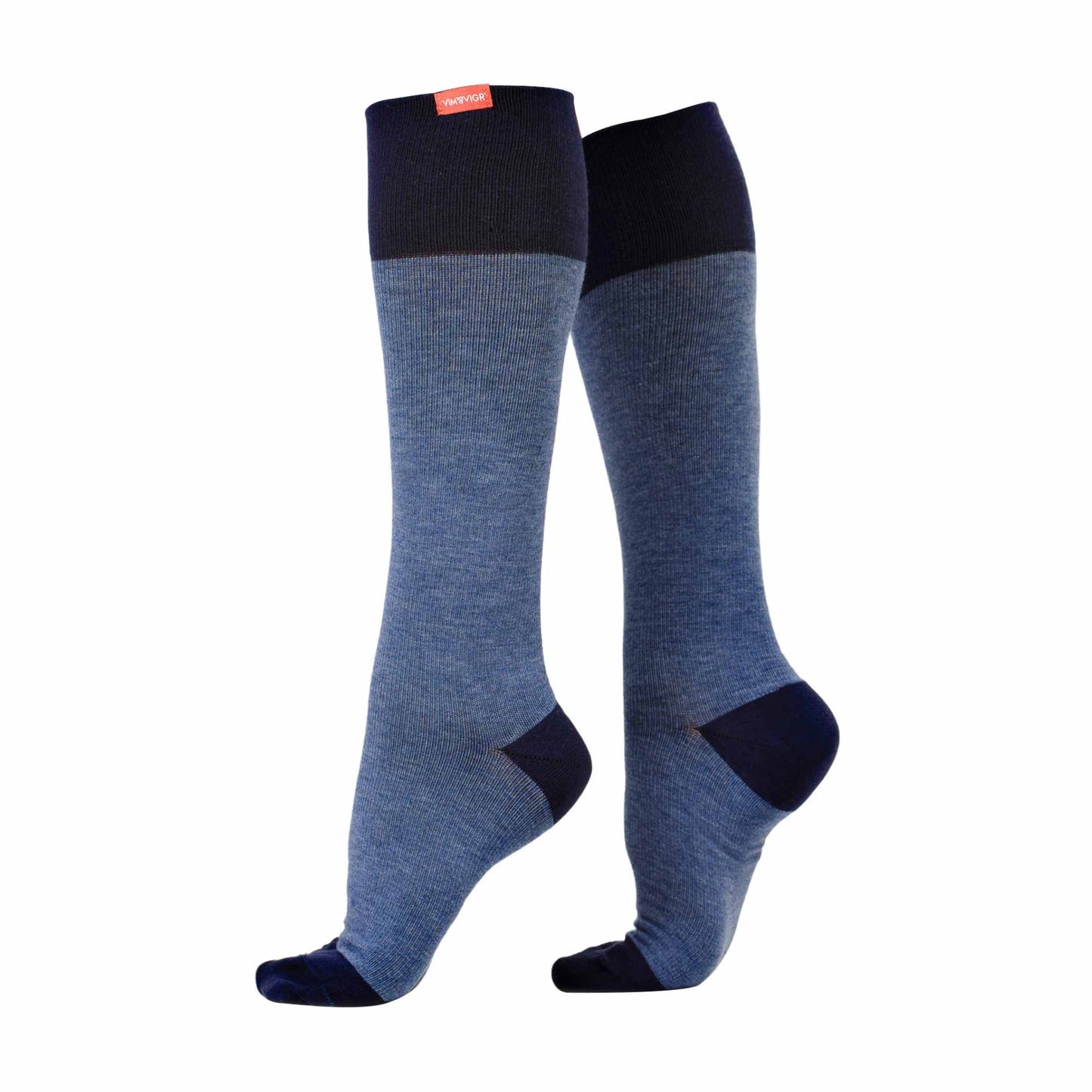 1 Pack Wide Calf Cotton Graduated Compression Socks | 15-20 mmHg