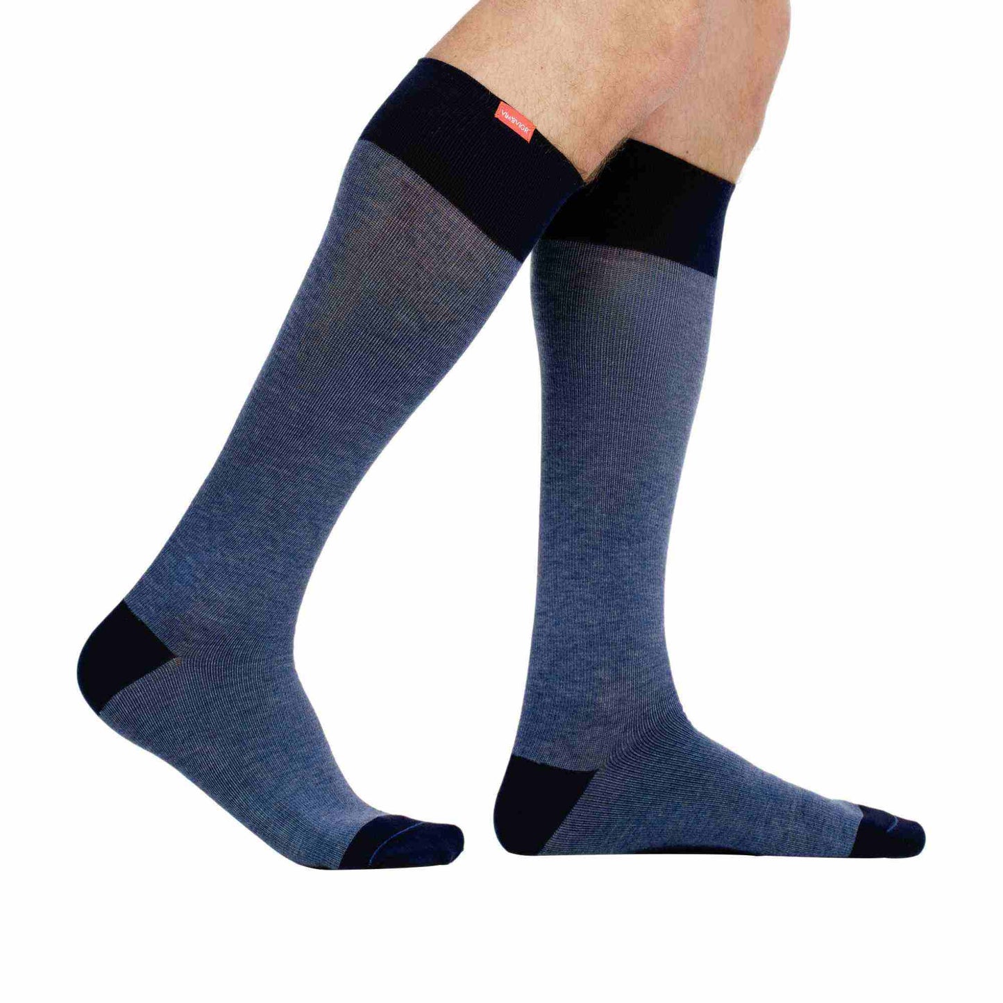 1 Pack Wide Calf Cotton Graduated Compression Socks | 15-20 mmHg